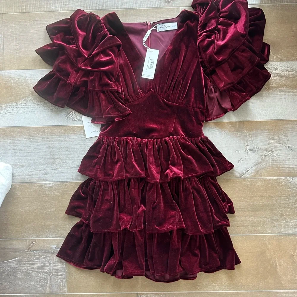 Petal & Pup Agnes Mini Skirt in Wine - Picture 8 of 10